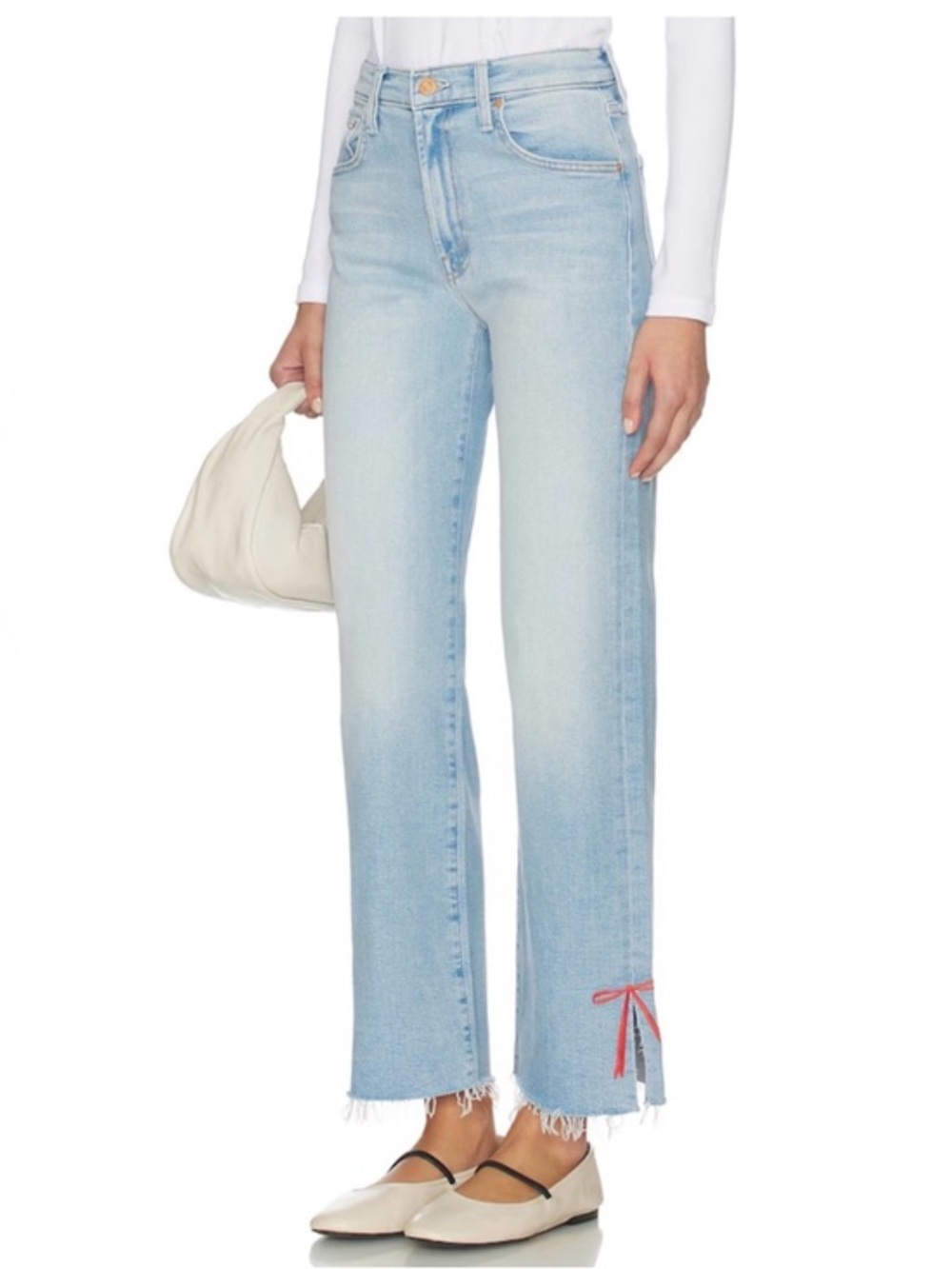 Mother Jeans The Rambler Zip Slice Hover Fray in Complete 360